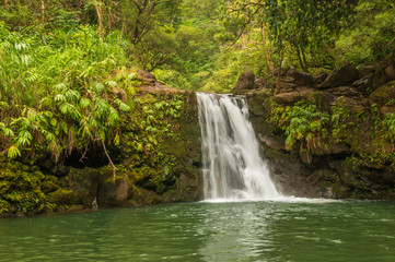 Scenic Waterall Near Hana Maui