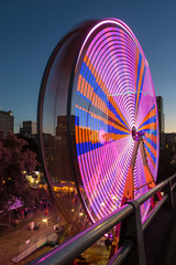 Ferris Wheel at Fun Fair in Downtown Portland Oregon at night