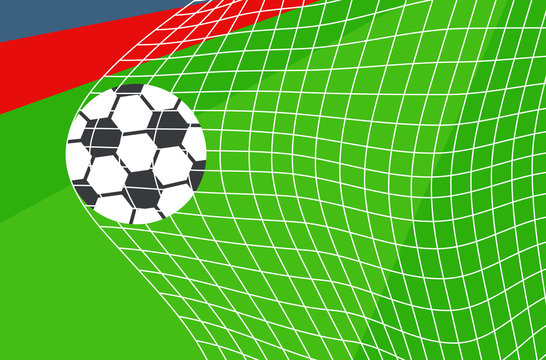 football soccer ball in net goal