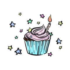 Bithday Cupcake Illustration