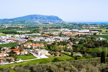 view of the Mount Conero on the Adriatic Sea. Italy