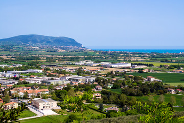 Obraz premium view of the Mount Conero on the Adriatic Sea. Italy