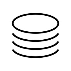 Database icon. Simple linear symbol, thin outline