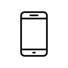 Simple mobile phone icon. Linear symbol, thin outline