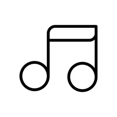 Simple music note. Linear icon, thin outline