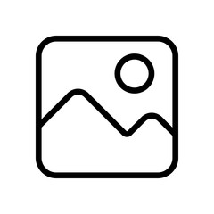 Simple picture icon. Linear symbol, thin outline