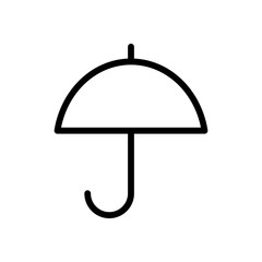 Simple umbrella icon. Linear, thin outline