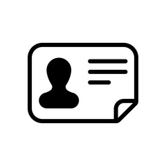 Identification card icon. ID profile