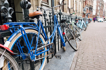 Fototapeta premium Bicycles abound in Amsterdam
