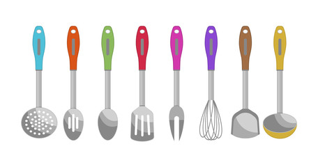 Vector illustration. Set of kitchen tools.