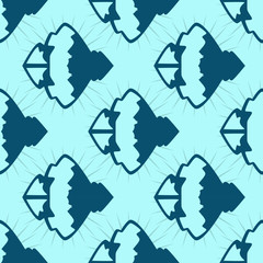 Obraz premium Vector mountain exploration vintage background seamless pattern rock silhouette design elements