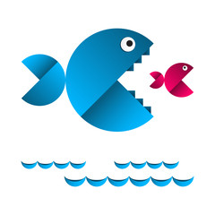 Ein Fisch jagt den anderen Fisch - one fish chases the other fish