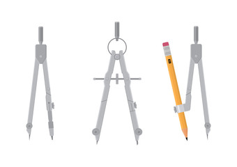 Vector illustration. Compass measuring instrument.