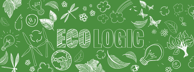 Ecologic doodles banner