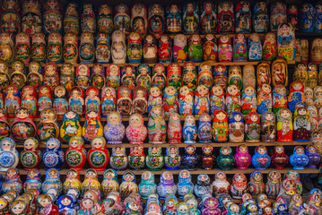 Fototapeta premium a lot of Russian dolls matryoshka