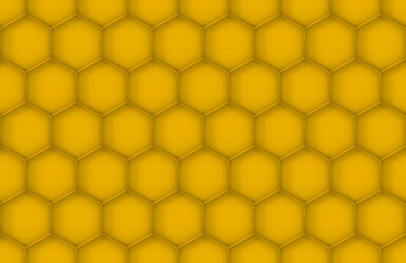 3d rendering. seamless Yellow bee hive or honeycomb wall texture background.