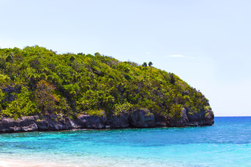 The sea and sand at Bamboo Beach in Jamaica