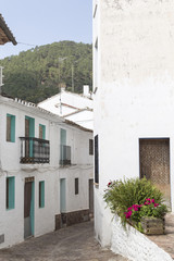 Fototapeta na wymiar View of a typical street of Aín, village of the Sierra de Espadán, Castellón, Spain