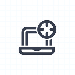 Target On Laptop - String Icons. A professional, pixel-perfect icon.