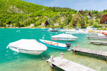 marina in Talloires at Lake Annecy in France