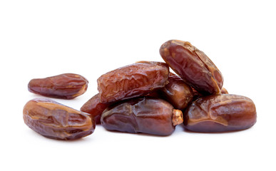 Dried sweet dates isolated on a white backgrounds 