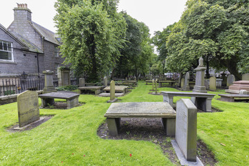View of a Cemetary in Aberdeen, Scotland.