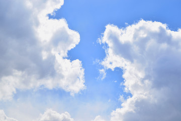 Beautiful view of white and gray clouds.