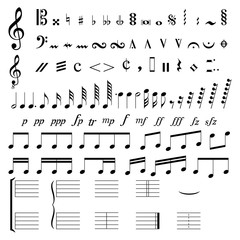 Set of musical signs