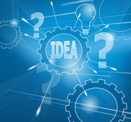 Idea. Vector illustration of a touch screen with a representation of having an idea.