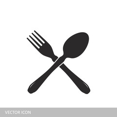 Fork and spoon icon. Restaran icon in the style of flat design.