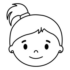 little girl daughter head character vector illustration design
