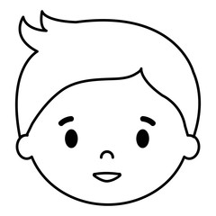 little boy son head character vector illustration design