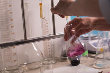 Lab assistant testing water quality