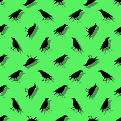 Birds Silhouette Seamless Pattern