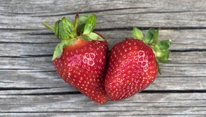 strawberry on a wooden background