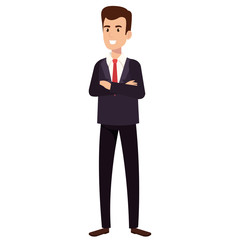 businessman avatar character icon vector illustration design