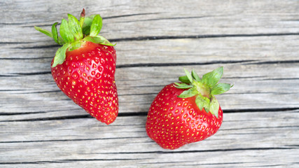 strawberry on a wooden background