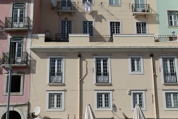 colorful facade in cadiz, spain