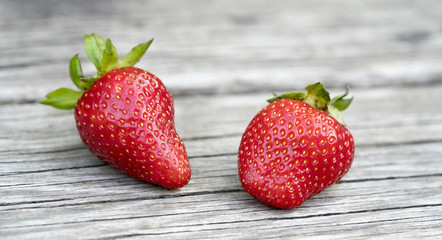 strawberry on a wooden background