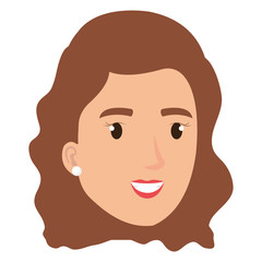 beautiful woman head avatar character vector illustration design
