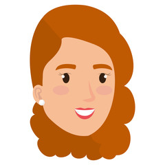 beautiful woman head avatar character vector illustration design