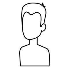 young man shirtless avatar character vector illustration design