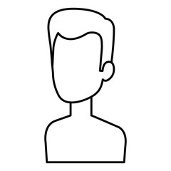 young man shirtless avatar character vector illustration design