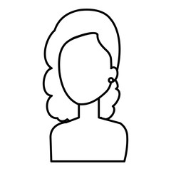 beautiful and young woman shirtless character vector illustration design