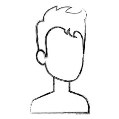 young man shirtless avatar character vector illustration design