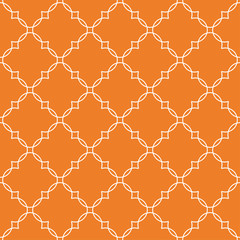 Fototapeta premium Orange geometric ornament. Seamless pattern