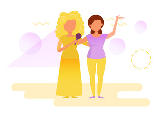 Women on stage singing.