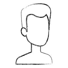 young man shirtless avatar character vector illustration design