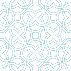 White and blue geometric ornament. Seamless pattern