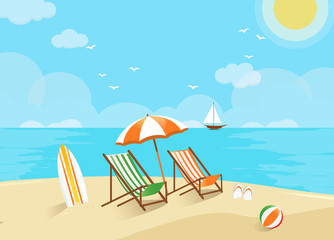 Beach scene, welcome to holiday